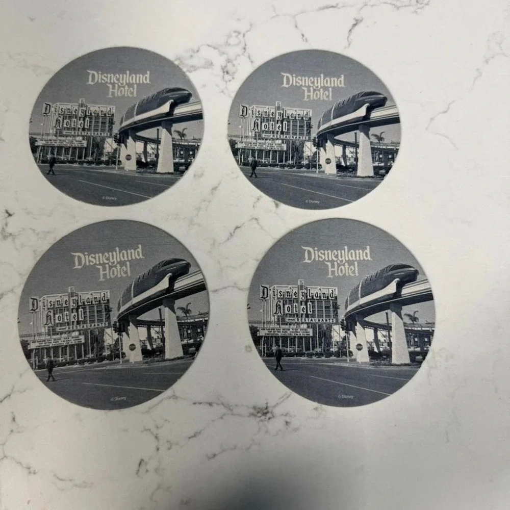 Vintage‎ Disneyland Hotel Monorail Coaster Set of 4 Disney Parks Retro Resort